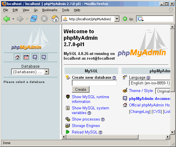 phpMyAdmin phpMyAdmin
